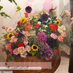 سبد گل طبیعی گهواره ای1