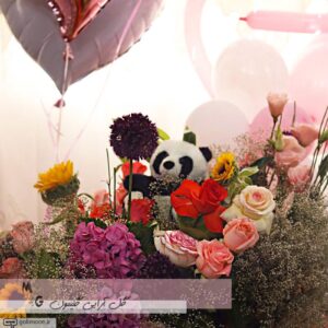 سبد گل طبیعی گهواره ای2