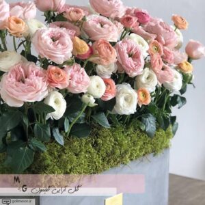 باکس گلدان سیمانی گل رز و آنمون2